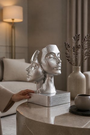 İkiliğin Yüzleri Figürlü Minimalist Dekoratif Biblo