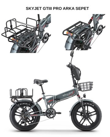 SKYJET GTIII PRO - TRVIII PRO  ELEKTRİKLİ BİSİKLET ARKA ÇANTA DEMİRİ VE LASTİK SET