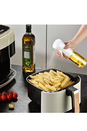 Sprey Yağdanlık Cam Şişe Yağ Püskürtücü 225 ml Airfryer Kızartma Izgara Salata İçin Yağlık