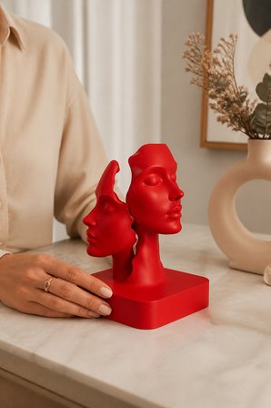 İkiliğin Yüzleri Figürlü Minimalist Dekoratif Biblo