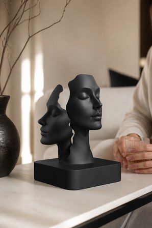 İkiliğin Yüzleri Figürlü Minimalist Dekoratif Biblo
