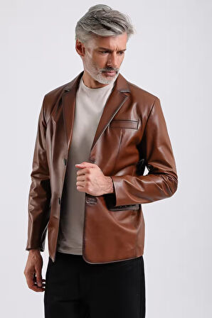 Alba Erkek Deri Blazer Ceket