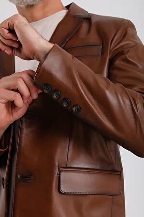 Alba Erkek Deri Blazer Ceket