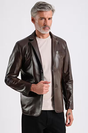 Alba Erkek Deri Blazer Ceket