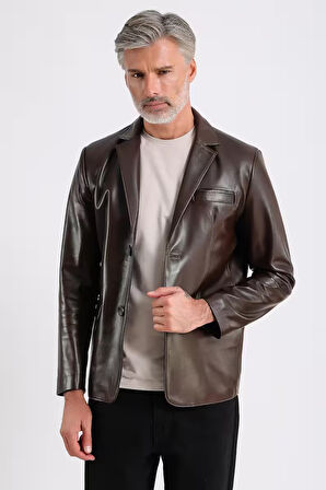 Alba Erkek Deri Blazer Ceket