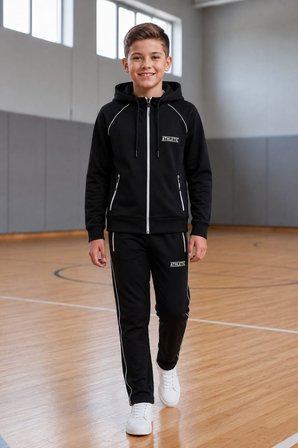 Erkek Çocuk Atheletic Reglan Kol Kapüşonlu Düz Paça Dalgıç Kumaş Eşofman Takımı ESF7019