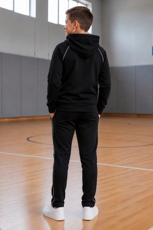 Erkek Çocuk Atheletic Reglan Kol Kapüşonlu Düz Paça Dalgıç Kumaş Eşofman Takımı ESF7019