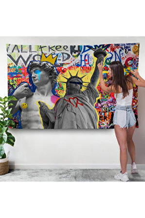 Renkli Punk Rock Duvar Örtüsü-7236