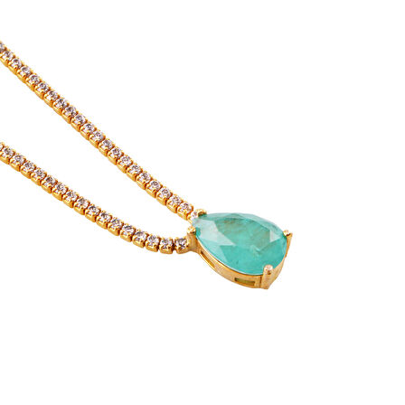 Masaliko Flemen S 3 Su Yolu Gümüş Kolye Ms3310, 925 Ayar Kadın Gümüş Kolyr, Tennis Kolye