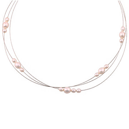 Masaliko İnci Şık Gümüş Kolye Ms3318, 925 Ayar Kadın Gümüş, Rodyum Kaplama