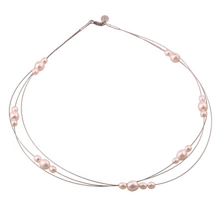 Masaliko İnci Şık Gümüş Kolye Ms3318, 925 Ayar Kadın Gümüş, Rodyum Kaplama