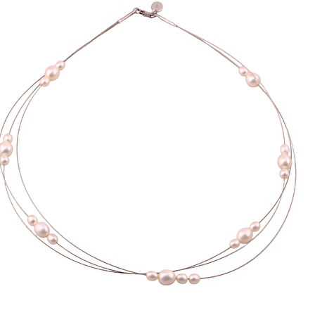 Masaliko İnci Şık Gümüş Kolye Ms3318, 925 Ayar Kadın Gümüş, Rodyum Kaplama