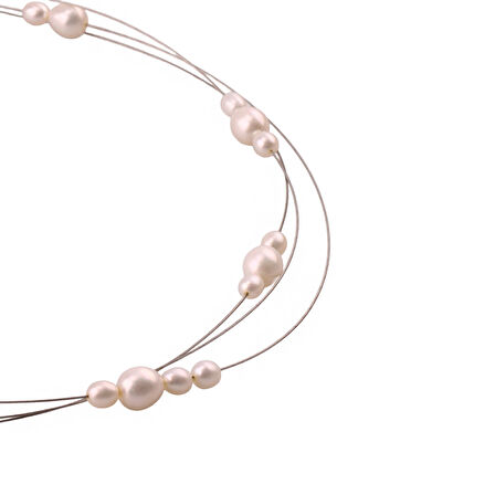 Masaliko İnci Şık Gümüş Kolye Ms3318, 925 Ayar Kadın Gümüş, Rodyum Kaplama