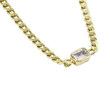 Masaliko Baget Gümüş Kolye Ms3325, 925 Ayar Kadın Gümüş Kolye, Altın Kaplama