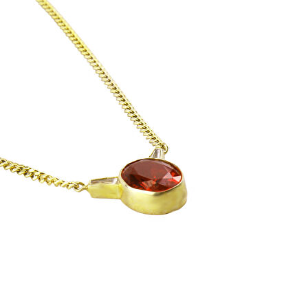 Masaliko Baget Gümüş Kolye Ms3325, 925 Ayar Kadın Gümüş Kolye, Altın Kaplama