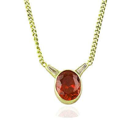 Masaliko Baget Gümüş Kolye Ms3325, 925 Ayar Kadın Gümüş Kolye, Altın Kaplama