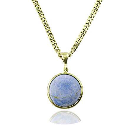 Masaliko Turkuaz Gümüş Kolye Ms3326, 925 Ayar Kadın Gümüş Kolye, Altın Kaplama