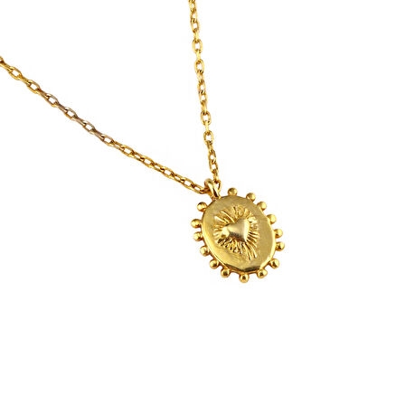 Masaliko Mini Kalp Gümüş Kolye Ms3338, 925 Ayar Kadın Gümüş Kolye, Altın Kaplama