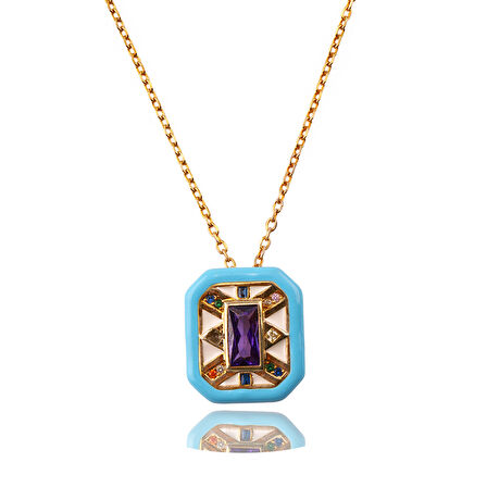 Masaliko Şık Gümüş Kolye Ms3350, 925 Ayar Kadın Gümüş Kolye, İthal Ürün, Altın Kaplama