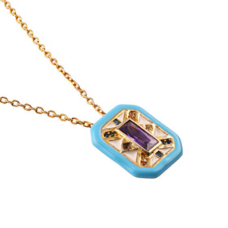 Masaliko Şık Gümüş Kolye Ms3350, 925 Ayar Kadın Gümüş Kolye, İthal Ürün, Altın Kaplama