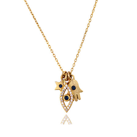 Masaliko Şans Gümüş Kolye Ms3359, 925 Ayar Kadın Gümüş Kolye, Altın Kaplama