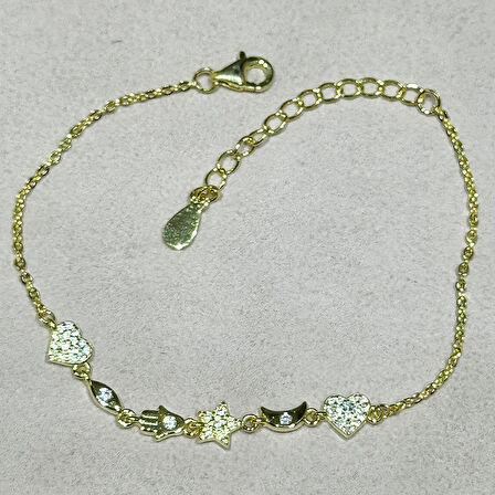 Masaliko Şans Gümüş Bileklik Ms3618, 925 Ayar Gümüş, Altın Kaplama