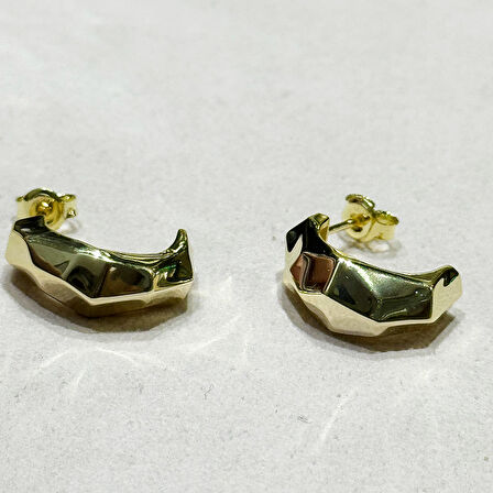 Masaliko Bendo 2 Gümüş Küpe Ms3672, 925 Ayar Gümüş, İthal Ürün, Altın Kaplama