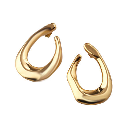 Masaliko Lui S 2 Halka Gümüş Küpe Ms3720, 925 Ayar Gümüş Kadın Küpe, İthal Ürün, Altın Kaplama