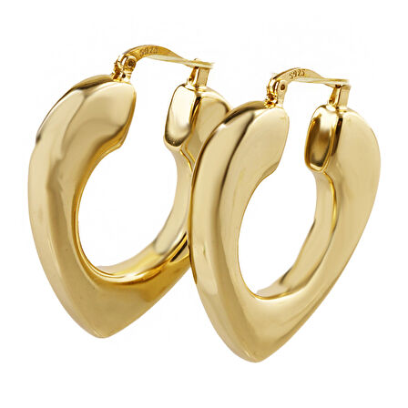 Masaliko Lui S 4 Kalp Şarnel Gümüş Küpe Ms3722, 925 Ayar Kadın Gümüş Küpe, İthal Ürün