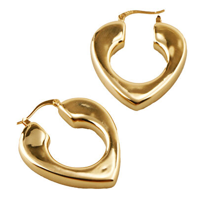 Masaliko Lui S 4 Kalp Şarnel Gümüş Küpe Ms3722, 925 Ayar Kadın Gümüş Küpe, İthal Ürün