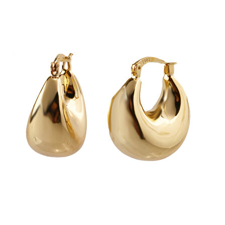 Masaliko Lui S 5 Halka Gümüş Küpe Ms3723, 925 Ayar Kadın Gümüş Küpe, Altın Kaplama, İthal Küpe