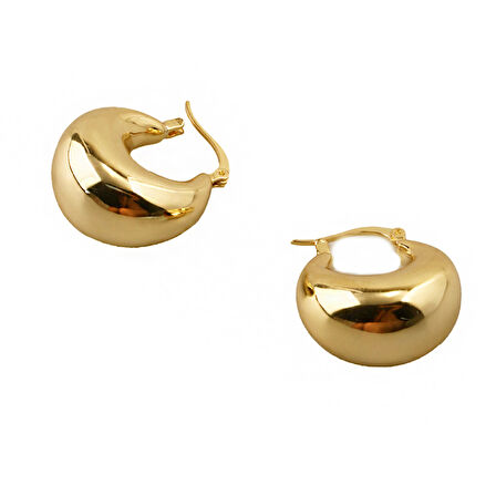 Masaliko Lui S 5 Halka Gümüş Küpe Ms3723, 925 Ayar Kadın Gümüş Küpe, Altın Kaplama, İthal Küpe