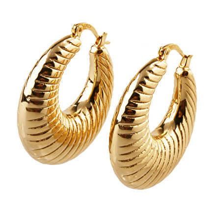 Masaliko Lui S 6 Halka Gümüş Küpe Ms3724, 925 Ayar Kadın Gümüş Küpe, İthal Ürün, Altın Kaplama