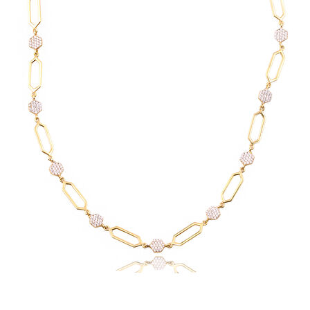 Masaliko Petiu Şık Gümüş Kolye Ms3781, 925 Ayar Kadın gümüş Kolye, Altın Kaplama, Trend Kolye