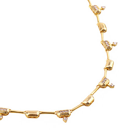 Masaliko Petiu 1Şık Gümüş Kolye Ms3782, 925 Ayar Kadın Gümüş Kolye, Altın Kaplama, Şık Trend Kolye