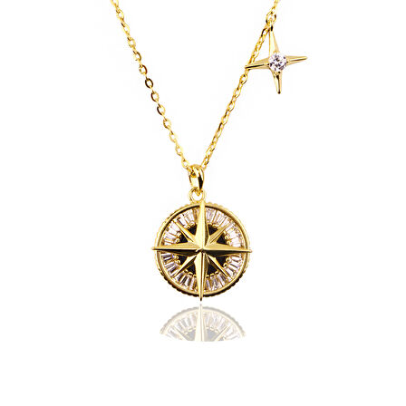 Masaliko Şık İthal Gümüş Kolye Ms3794, 925 Ayar Gümüş, İthal Ürün, Altın Kaplama