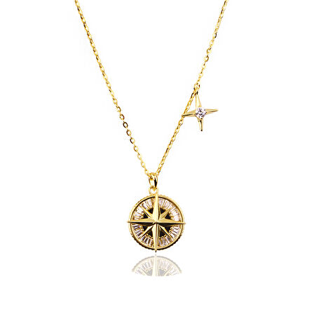 Masaliko Şık İthal Gümüş Kolye Ms3794, 925 Ayar Gümüş, İthal Ürün, Altın Kaplama