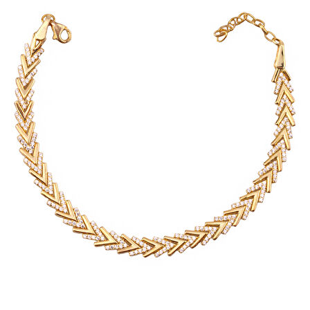 925 Ayar Şık Gümüş Bileklik – Zirkon Taşlı, 18 cm Kadın Bileklik (Ms3811)