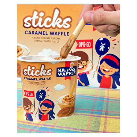 MR.WAFFLE Sticks Caramel Waffle 50 gr x 6 Adet