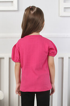 Kız Çocuk T-Shirt Papatya Nakışlı