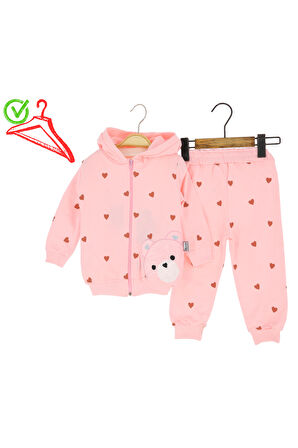 Kız Bebek Takım Ayıcıklı  Kalp