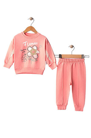 Kız Bebek Takım Flower Baskılı