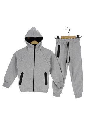 Erkek Çocuk Eşofman Takım Kapüşonlu Fermuarlı