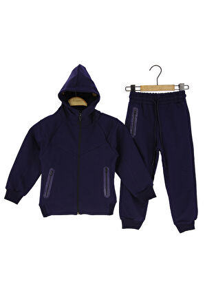 Erkek Çocuk Eşofman Takım Kapüşonlu Fermuarlı