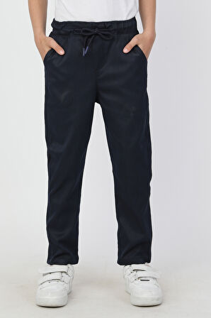 Erkek Çocuk Pantolon Gabardin Lastikli Lacivert Renk