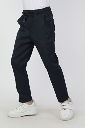 Erkek Çocuk Pantolon Gabardin Lastikli Lacivert Renk