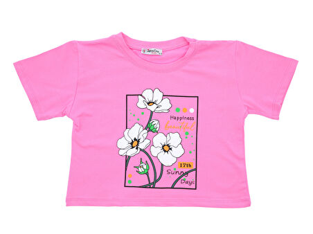 Kız Çocuk T-Shirt Happiness Baskılı