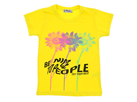 Kız Çocuk T-Shirt Be Nıce To People Baskılı