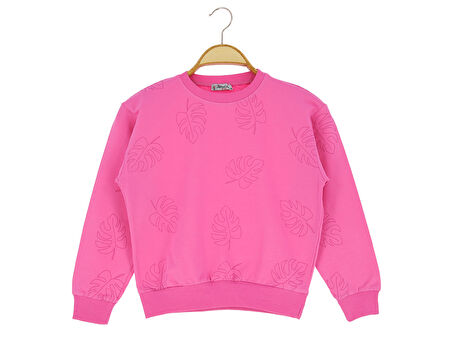 Kız Çocuk Sweatshirt Yaprak Baskılı