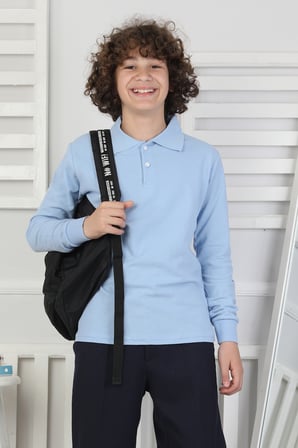 Erkek Çocuk Okul Sweatshirt Manşetli